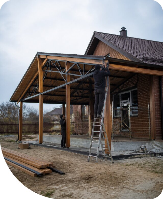 Пристройка навеса к дому и участку в Находке под ключ